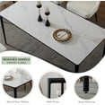 thumbnail image 5 of 63" Rectangular White Dining Table for 4–6 People, Modern Sintered Stone Kitchen Table with metal Legs, Dining Table for Kitchen, Living Room, 5 of 8