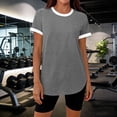 thumbnail image 7 of OGLCCG Womens Workout Tops Summer Short Sleeve Athletic Color Block Gym T Shirts Sun Protection Lightweight Women T Shirts,Dark Gray, 7 of 7