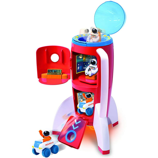Astro Venture Spaceship Rocket Toy Playset with 2 Astronauts and Rover  Vehicle - Lights and Sound, Carrying Handle Play and Explore Space