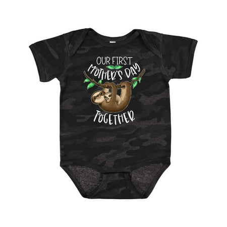

Inktastic Our 1st Mothers Day Together Cute Mom and Baby Sloth Gift Baby Boy or Baby Girl Bodysuit