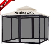 Bxaolu 9.84 x 9.84 Ft Mosquito Net with Zipper for Patio Camping Gazebo and Canopy Tent, Outdoor Gazebo Replacement Mosquito Netting Tent Screen Wall, Ultra Fine Mesh(Only Net No Frame)