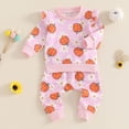 thumbnail image 4 of EnJoCho Toddler Girl Fall Football Outfit Set - Rufle Long Sleeve Pullover Sweatshirt Top & Jogger Pants 2-Piece Coordinated Comfort Clothes, 4 of 5