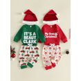 thumbnail image 3 of RUINIXCW Baby Boy Christmas Outfit Long Sleeve Romper Pattern Pants Hat 3Pcs Set, 3 of 8