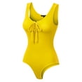 thumbnail image 3 of MixMatchy Women's Sleeveless Lace Up Rib Knit Sexy Leotard Bodysuit, 3 of 3