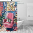 thumbnail image 2 of Yayeee Shower Curtain with Hooks 72"x72" Waterproof Fabric Bathroom Hanging Decor, Art Cat, 2 of 5