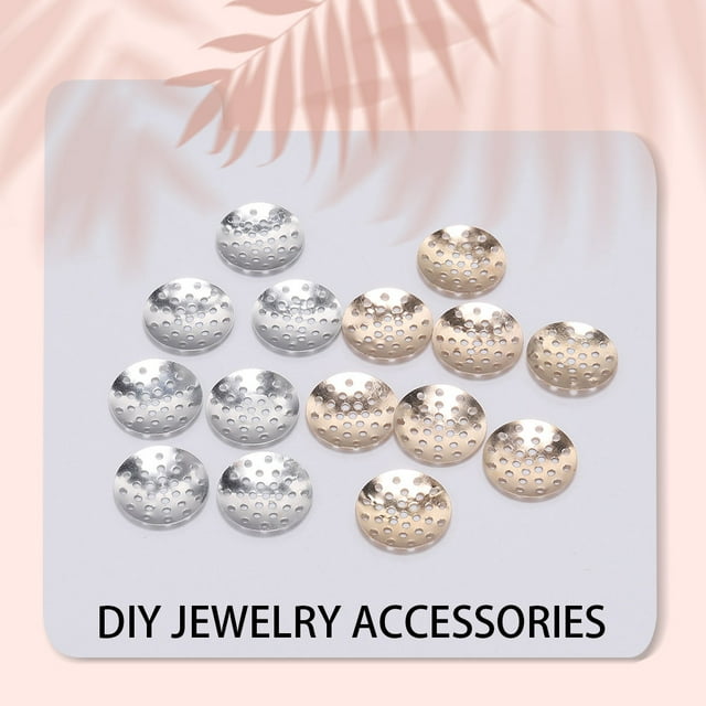 pitrice 1/2/3/5 50 Pieces Brooch Base Findings Assortment Metal Portable Brooches Jewellery Mesh Disk Shell Jewelry Making Handmade Gold 5PCS