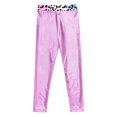 thumbnail image 3 of YONGHS Girls' Metallic Shiny Stretch Leggings Yoga Pants Gymnastics Dance Athletic Tights Trosuers Pink 12, 3 of 6