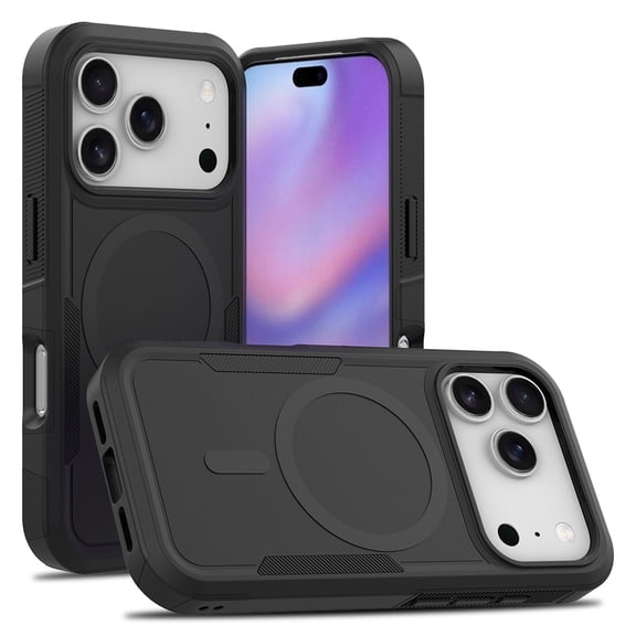 Dteck Magnetic Case for iPhone 17 Pro Max, Compatible with MagSafe, Dual Layer Shockproof Rugged Protective Cover,Black