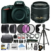 Nikon D5500 DSLR Digital Camera with 18-55mm Lens + 128GB Memory + (2) Battery Packs + Charger + Video Light + Monopod + Backpack + Case + 3 Filters + 0.43x Wide Angle + Grip Action Handle + Tripod