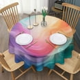 thumbnail image 3 of Rainbow Tie Dye Swirl Pattern Round Tablecloth 60"x60",Wrinkle Wipeable Table Cloth for Kitchen Dining Room Picnic Patio Party, 3 of 6