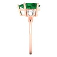thumbnail image 3 of 2.5 ct Pear Cut Simulated Emerald Three-Stone Engagement Ring for Women in 18K Rose Gold, 3 of 5