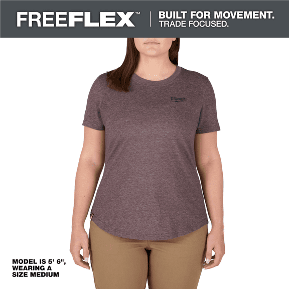 Milwaukee Tool Women's FREEFLEX Hybrid Tee - Short Sleeve - Purple - 2X