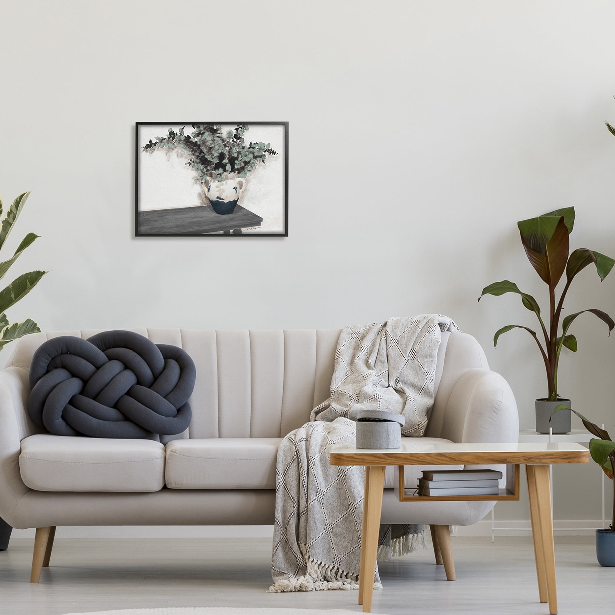 Stupell Industries Eucalyptus Plant Pot Realistic Rustic Botanical Country Painting,20 x 16, Design by Tiffany Hakimipour