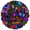 thumbnail image 1 of 50 hojas de pegatinas creativas de grafiti de neón, pegatinas impermeables para cubierta de carrito de coche y portátil, 1 of 6
