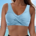 thumbnail image 2 of TOWED22 Women Bikini Top - Full Coverage Bathing Suit Top Push Up Swimsuit Tops Large Bust Swim Tops No Bottom(Light Blue,XXL), 2 of 9