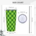 thumbnail image 3 of Green Checke Stainless Steel Insulated Tumbler 20 Oz Coffee Mug Travel Cup Water Bottle With Lid Straw, 3 of 6