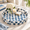 Navy Blue-Round, variant on 12.6" Capiz Shell Round Decorative Tray With Handles Navy Blue