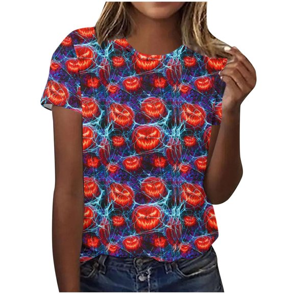 Junur Women's Midsummer Witches Gather T-Shirt Halloween Witch Party Shirts Short Sleeve Crew Neck Flowers Moon Graphic Tees S-5XL