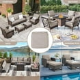 thumbnail image 4 of DTTRA Patio Cushion Covers Replacement, Waterproof Outdoor Cushions Slipcovers with Ties, Washable Wicker Rattan Sectional Sofa Couch Cover Set with Zipper, 4 of 8
