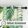 thumbnail image 4 of Lfeey Apartment Decor Blackout Curtains, Tropical Palm Print in Soft Green, Grommet Top Light Blocking, 63 Inch Long, 2 Panels, 4 of 6