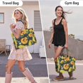 thumbnail image 6 of Large Capacity Tote Bag,Black Sunflower White Flower Pattern Handbag Fashion Luxury Tote Bag,15.7"x13"x 5.1" Inches,Laptop Compatible, 6 of 6