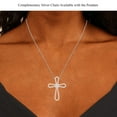 thumbnail image 3 of Bling Craft Cross Necklace for Men 0.51 Ct Round Moissanite Infinity Cross Pendant 14k Rose Gold Plated (Color D, VVS1), 3 of 6