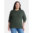 thumbnail image 2 of Time and Tru Women's and Women's Plus Crewneck Sweatshirt with Long Sleeves, Sizes XS-4X, 2 of 6