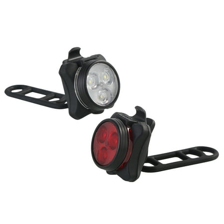 Bike Lights Set USB Rechargeable Bright 3LED Bike Light Front and Back Bike Tail light Safety Warning for Night