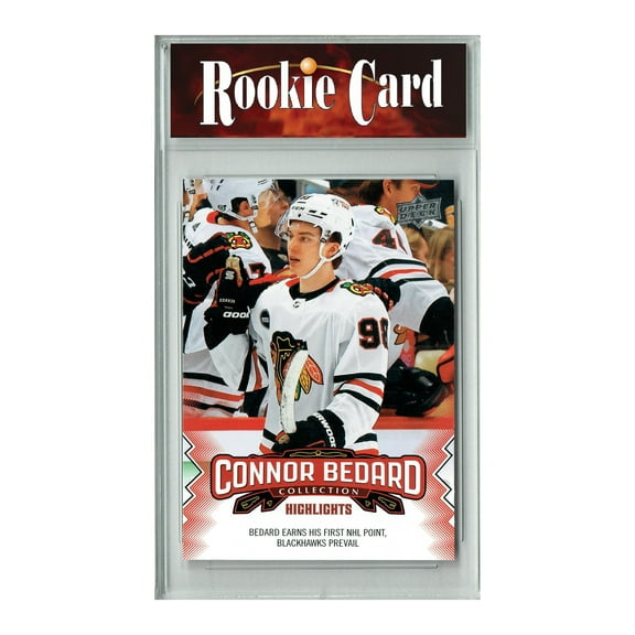 Certified Mint  2023 Upper Deck Connor Bedard Collection #11 Gets 1st NHL Point Rookie Card