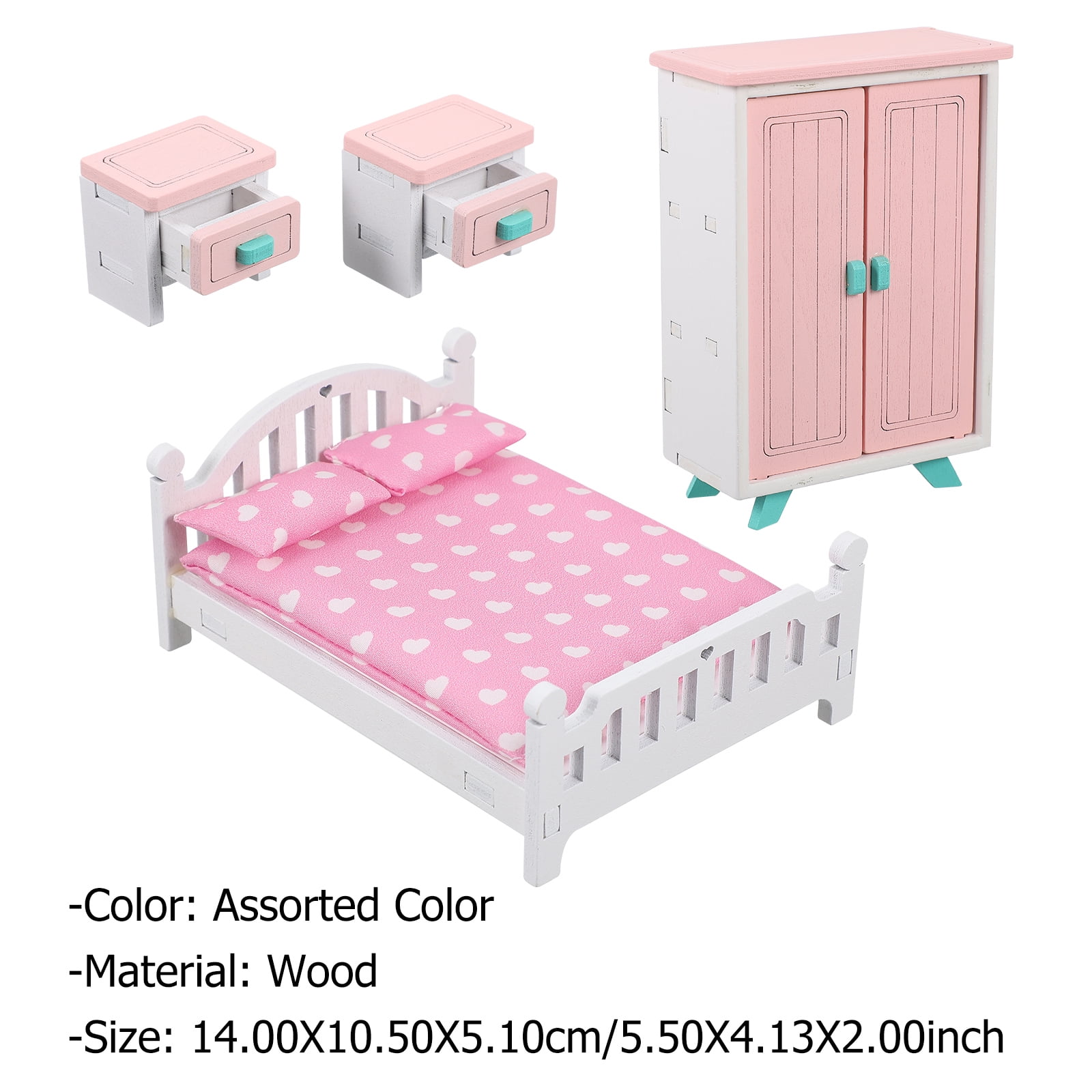 1 Set Dollhouse Bedroom Set Doll Accessories Miniature Things Pretend Play Toys