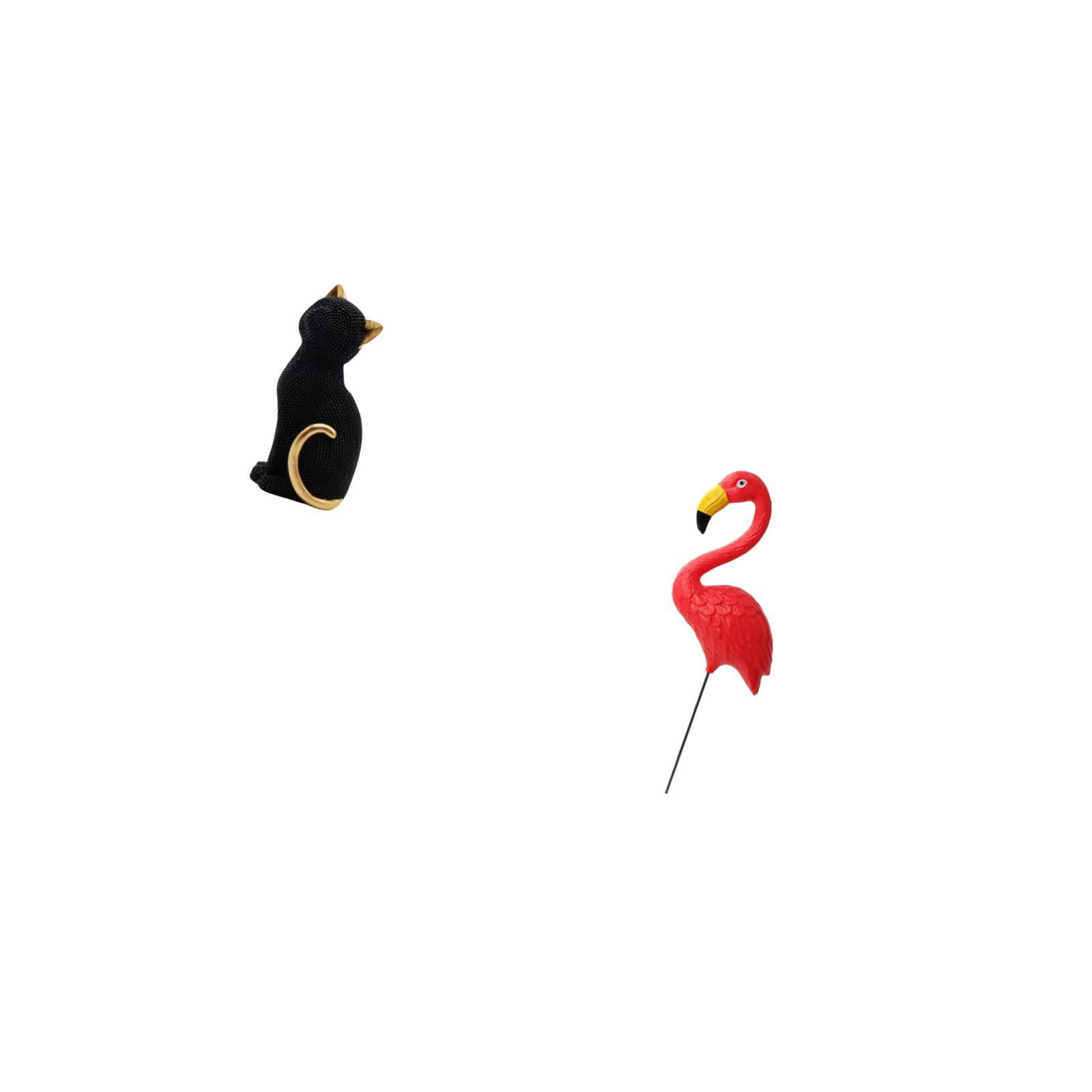 CoudarTitie Cat Bird Resin Figurine Decorative Sculpture for Living Room Bedroom Entrance Bookshelf Yard Art Ornament Fairy Garden Accessories Holiday Spring