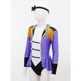 thumbnail image 3 of iiniim iiniim Kids Girls Leotard Long Sleeves Tassel Jumpsuit with Tie Party Purple 4, 3 of 7
