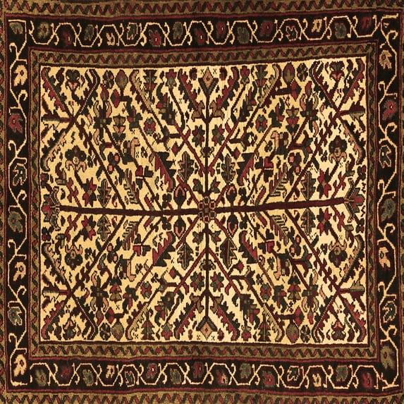 Ahgly Company Indoor Square Persian Brown Traditional Area Rugs, 8' Square