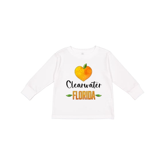 Inktastic Clearwater Florida Orange in Heart Boys or Girls Long Sleeve Toddler T-Shirt