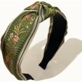 thumbnail image 3 of Jseng- Diadema trenzada vintage hecha a mano de 4 piezas, diadema elástica con nudo cruz y bord de tela, diadema ancha y dulce, 3 of 3