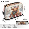 thumbnail image 3 of Standing Pencil Case with Base Large Capacity Stationery Pouch Pen Bag with Zipper for Women Men Cow Wearing Christmas Hat, 3 of 7