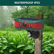 Solar Motion Sensor Alarm Light - Outdoor Security Strobe, 13 Sounds, 129dB Loud, Dual Speaker, Solar Powered