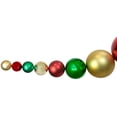 thumbnail image 2 of Northlight 6' Red, Gold and Green Shiny and Matte Shatterproof Ball Christmas Swag, 2 of 5