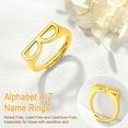 thumbnail image 6 of U7 Initial Ring for Women Adjustable Rings 14K Gold Plated Dainty Sterling Silver Jewelry Birthday Gift Alphabet B, 6 of 6