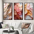 thumbnail image 1 of Designart "Gold Wave Serenity Liquid Artistry I" Abstract Shapes Framed Wall Art Set Of 3 - Gold Transitional Frame Gallery Set For Office Decor, 1 of 6