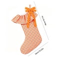 thumbnail image 3 of Christmas Stocking, Plaid Ruffle Mantel Stocking, Checked Stocking with Layered Ruffle Cuff Bow Accent and Hanging Loop for Fireplace, Soft Fabric with DetaiLED Seasonal Styling, 3 of 7