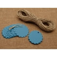 thumbnail image 2 of 100 Pcs Scalloped Blank Wedding Hang Tag Bonbonniere Favor Lolly Bag Gift Tags with Jute Twines - Colors Available, 2 of 7