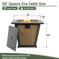 thumbnail image 5 of Olurrisa 28" Square Propane Fire Pit Table, 50,000 BTU Brown Steel Outdoor Patio Heater with Lava Rocks & Lid, CSA Certified, 5 of 5