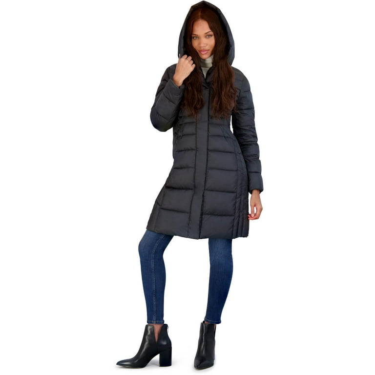 Tahari Casey Fitted Puffer Coat for Women Quilted Winter Coat with Bib Walmart