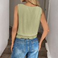thumbnail image 4 of LWavelet Ruched Waist Sleeveless Tank Top Women Daily Casual Comfortable Stylish Tops Green XL, 4 of 4