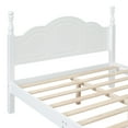 thumbnail image 4 of Full Size Platform Bed with Headboard, Retro Style Wooden Full Bed Frame with Slat Support, Full Size Beds for Kids Teens Adults, No Box Spring Need, White, 4 of 9