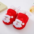 thumbnail image 6 of newwalpole Baby Booties Cozy Fleece Slippers Soft Baby Shoes With Gripper Soles, Winter Warm Infant Newborn Crib Sock Shoes First Walkers Red for Size 5.5, 6 of 7