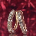 thumbnail image 2 of 1 pair Rose Gold,Gold Hoop Earrings For Women Cubic Zirconia Jewelry G6R5, 2 of 9