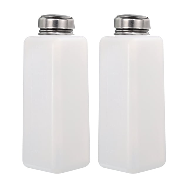 Botella dispensadora de alcohol de 2 piezas de 17 oz/500 ml, contenedor vacío, blanco