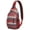 Red and Blue, variant on Sling Backpack,Red and Blue Christmas Knitted Pattern Sling Bag with Water Bottle Holder,Waterproof Sling Bag for Men/Women with Headphone Jack for Hiking,Travel